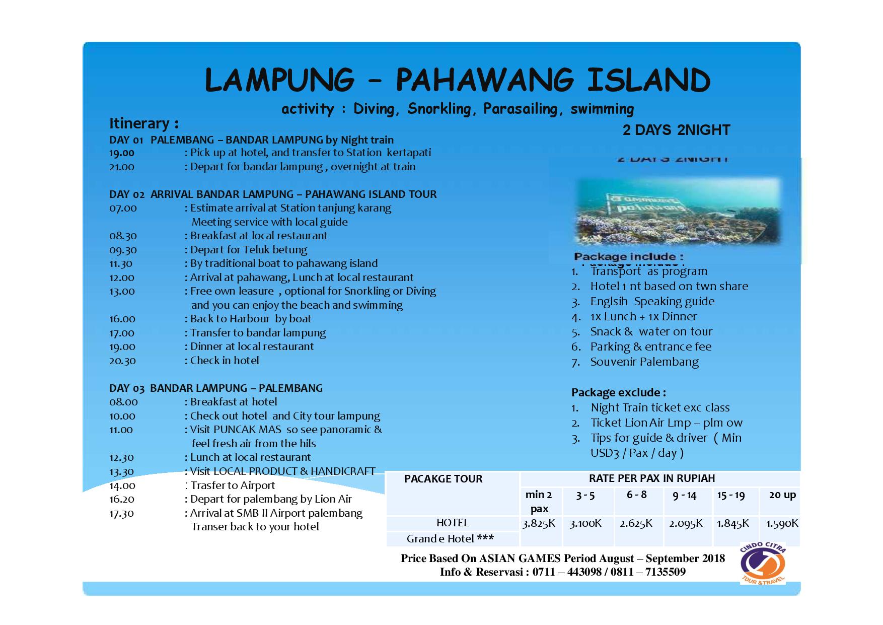 "Konsorsium ASITA Sumsel " PALEMBANG & BEYOND Periode ASIAN GAMES Aug - Sept 2018